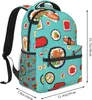 Backpack Many Sushi Food Print Laptop Bag Cute Lightweight Casual Daypack For Men Women