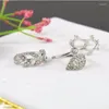 Küme halkaları 3pcs/set gümüş renk rhinestone kristal kadınlar femme istifleme cazibesi yaprağı midi mafsal halkası seti anillo