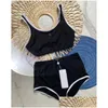 Women Swimodwear Designer Bikini Summer Beach Sunshine Zestaw Bur y Clear Pasek Kształt Swimsuit Dwuczęściowy bikini C list z Diamond Stitchin otqu3