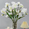 Dekorativa blommor Flores Silk Fake Flower Artificial Iris Branch Spring Simulated For Wedding Home Table Decoration Party Supplies