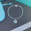 Desginer Tiffanybracelet Tiffanie Tiffanyjewelry t Family 925 STREBLING SREBRY DROP KLILE NINGET SERCE 4 mm okrągłe koralika TEE MIŁOŚĆ Emaliki Tłum