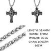 Anhänger Halsketten Edelstahl Christentum Cross Jesus Halskette Männer Gebet Amulett Schmuck schwarze Gunblattgeschenk