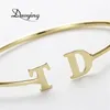 Duoying Name Initial Bracelets Brangle Bracelet Double Letters Simple For Gift Love BBF ANNIVERSAIRES CADEAUX JIANDRY 240416