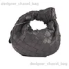 Totes Mini woven bag pure handmade cowhide horn bag golden hardware dumpling cloud bag handbag T240416