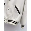 Jackets masculinos Autumn/Winter Classic Academy Style Baseball Jacket embrulhado em volta dos ombros com colar de costela listrada em couro
