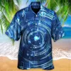 Men's Casual Shirts Hawaiian Guitar and Music Mens Shirt Summer Food Print Cuban Lapel Comfort Vacation Breathable Short Sleeve 240416