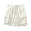 Pantalon masculin en Silk de glace américaine Shorts de travail pour l'été séchage rapide des avantages de jambe droite avec une fonction de poche à la mode 5/4