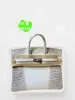 Designer Himalaya Crocodile Handtas Tas Tassen Platina BK25cm Wit Diamond Buckle Factory Skin Volledig handsewn Geïmporteerd lederen Home Zelfde stijl Bag WN-RXQ1