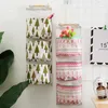 Storage Boxes 3 Grids Hanging Organizer Bag Wall Mounted Sundries Pouch Hang Closet Wardrobe Socks Bathroom Organizers