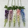 Decorative Flowers 106CM Artificial Delphinium Branch Wedding Floor Flower Arrangement Material Silk Hyacinth Butterfly Orchid Christmas