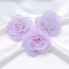 Fiori decorativi 5 pezzi da 7 cm in tessuto di seta in organza 3d a mano Fino -da -te Accessori per spalla fai -da -te vestito da ragazze