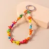 Keychains Colorful Handmade Bead Bracelet Keychain Wristlet Key Ring Pendants For Women Girls Handbag Decor DIY Jewelry Accessories