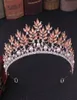 Ny barock lyxig strasspärla brudtiara kronkristalldiadem slöja tiaras bröllop hår tillbehör headpiece2091471