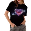 Dames t shirts love round nek oversized t-shirt amekaji vintage top mode vrouw kleding 3d geprinte grafische tee kawaii grappige streetwear