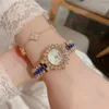 Wristwatches Womens Bracelet Watches Fashion Ladies Square Watch Full Diamond Quartz Clcok Alloy Casual Vintage Wristwatch Accessories