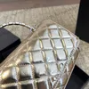 Metallic Color Classic Mini Flap Rhinestone Handle Woc Wallet Quilted Bags Card Hoilder Zipper Pouch Multi Pochette Back Pouch Gold Chain Crossbody Purse 19X12CM