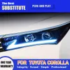 Front Lamp Dayime Running Light Streamer Turn Signal Indicator High Beam för Toyota Corolla LED-strålkastarenhet 14-16 Strålkastare