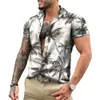 Herren lässige Hemden 2023 Hawaiian Tropical für Männer 3d Beach Holiday Kurzarm Sommer Übergroße Tops Tee Shirt Mann Blumenbluse 5xl Camisa 240416