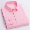 Herrenhemdhemden Langarm Langarm Fashion Shirt Designer Style Business Elastic Faltenfant