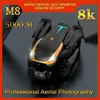 Drones M8 Dron profesional con cámara 4K HD Fotografía aérea Helicóptero Helicóptero Posicionamiento de flujo óptico Toys 240416