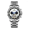 ساعة معصم 2024 Glenaw Fashion Luxury Men Mechanical Watch Design Luminous Stainless Steel Proffunsional مقاومة للماء