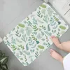 Tapis dessin animé plante verte tapis de sol imprimé de salle de bain décoration de salle de bain non glipt pour le salon cuisine bienvenue pailtre