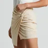 Rokken vrouwen mini rok hoge taille A-lijn A-lijn asymmetrische split zoom twist ontwerp korte vaste kleur slanke fit streetwear