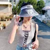 Cappelli larghi brim -protezione da sole Visita da sole Visita con la crema solare top a fan