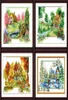 11CT Needlework 100 Printed Unfinished Cross Stitch Scenic Patterns Types Sets Embroidery kits 4 Seasons Cottages1841625