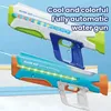 Gun Toys Fully Automatic With Continuous Lighting Electric Water Gun2024 NEW Toy Guns Summer Pool Outdoor Toys for Kids Adults Gift 240416