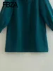 الفساتين غير الرسمية FBZA Women Fashion 2024 Spring Autumn Sleeve Long Sould Polo Label A Line Mini Dress