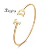 Duoying Name Initial Bracelets Brangle Bracelet Double Letters Simple For Gift Love BBF ANNIVERSAIRES CADEAUX JIANDRY 240416