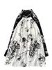 Юбки французский винтажный принт половина тела 2024 весна лето высокая талия стройная a-line big swing юбка Lady Fashion Beach Falda