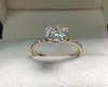 Real Solid 925 Sterling Silver Ring Luxury 2Ct Cushion cut Diamond stone Wedding Engagement Rings For Women Fine Jewelry gift1006625
