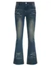 Damesjeans 2024 Retro Flare Women Skinny High Taille Aesthetic Y2K Deke Denim Pants Vintage gewassen Koreaanse modestraat