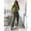 Women'S Two Piece Pants Pyjama Style Wide Leg Sets Shirt And High Waist Trousers Boho Vintage Paisley Print Set Women Clothing 220511 Dhotx