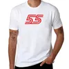 T-shirts masculins Carlos Sainz 55 T-shirt Vintage Vintage Blacks Plain Blacks Men