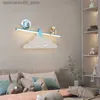 Lampade sfumature carine mini astronauta in stile nuovo moderno parete a led luce vita per bambini studia la luce della camera da letto bambino q240416