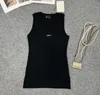 Frauen ärmelloses Weste Designer T-Shirt Sommerwesten gestricktes Tanktop LO gesticktes Bikini Kurzes T-Shirt Stricktanks S-L
