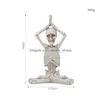 Dekorativa föremål figurer kreativa hemdekoration yoga skl staty gotisk vardagsrum dekorera skrivbord ornament skelett harts scptu dhqlc