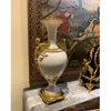 Vases Luxury White Home Decoration Tabletop Ceramicporcelain Copper Brass with Angel Statue Jar Flower Vase for Decor