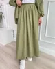 Ubranie etniczne muzułmańskie islamskie dwa sztuki garnitury Spring Kobiety Koszule z długim rękawem Topy Sperts Dubai Party Abaya Dress S-2xl