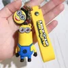 Decompression Toy Little yellow man keychain doll cute silicone car key chain pvc gifts wholesale