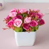 Flores decorativas criativas sem regar aumentam vitalidade faux em vaso de bomte