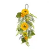 Decoratieve bloemen Spring deur hangende krans gesimuleerde zonnebloem bloemen ondersteboven