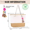 Shoulder Bags Classic and popular high-capacity multifunctional grass woven beach bag essential for travel leisure vacation beach camping T240416