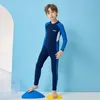 Helkropp en bit pojke badkläder långärmad baddräkt barn tonåring simning barn strandkläder surfing snorkling 240416