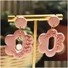 Pieno orecchini lampadici di moda Orenatura polimero Clay Clay Asymmetr per donne Fiori di tendenza alla moda Gioielli a ciondolo perle regalo dro dh3bk