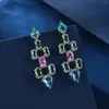 Dingle örhängen Fashion Crystal Cubic Zirconia Chandelier Drop Women Party Costyme Jewelry Accessory CE12091