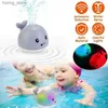 Sand Play Water Fun Baby Light Up Bath Toys Whale Automatic Sprinkler Bathtub Toys Pool Badrum Dusch Bad Toys For Toddlers Spädbarn Kids Boy Gift Y240416